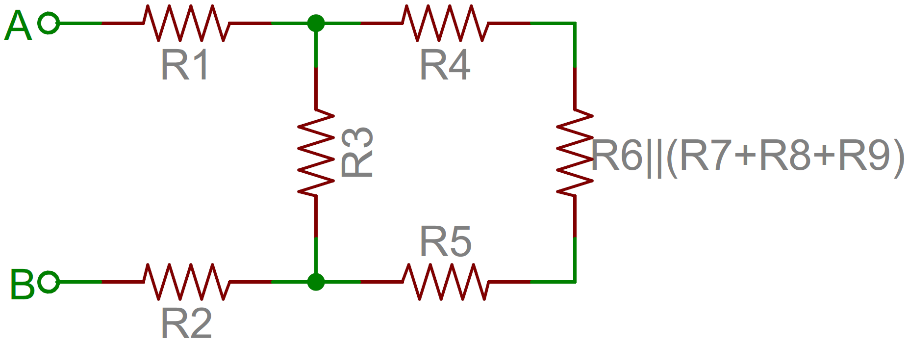 Jaringan resistor yang disederhanakan