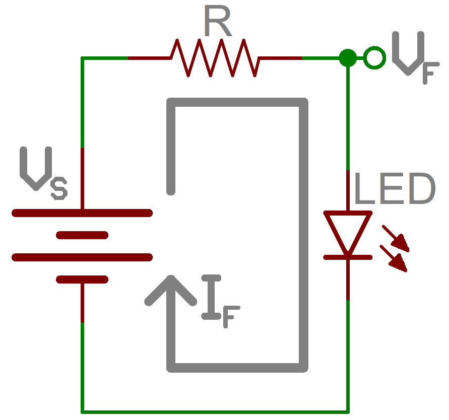Resistor yang membatasi arus skema